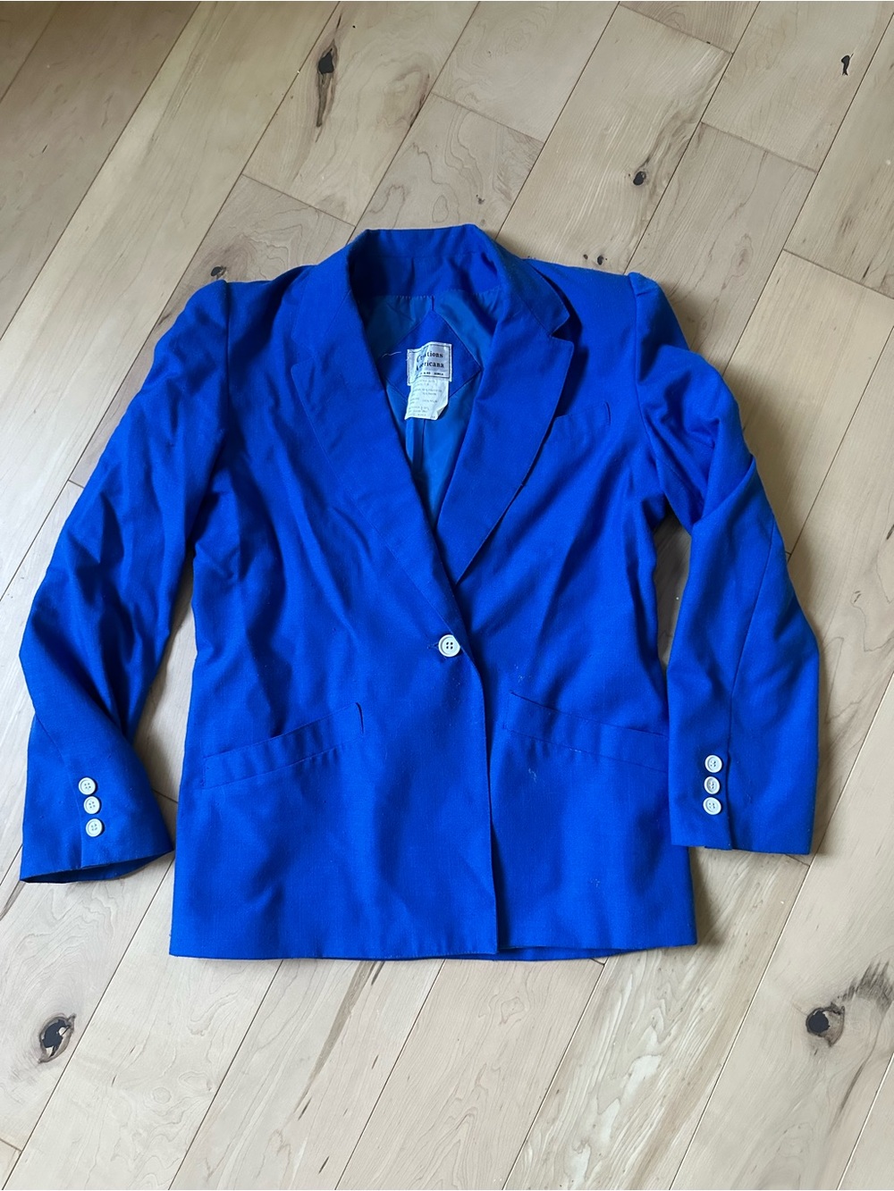 Vintage Royal Blue Single-Button Blazer